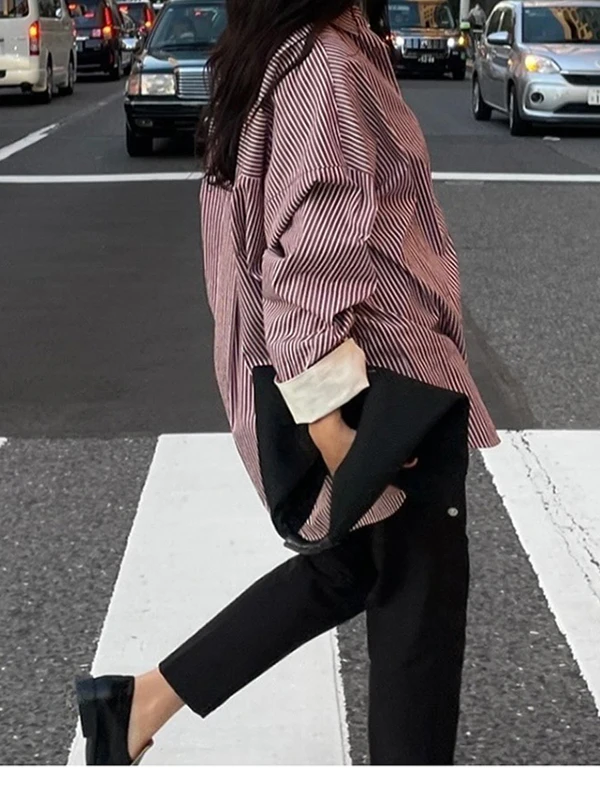 Retro Style Pure Cotton Long Sleeve Striped Loose Women's Shirt Japanese ETRE Commute OL Simple Lazy BF Style Slimming Blue W...
Retro Style Pure Cotton Long Sleeve Striped Loose Women's Shirt Japanese ETRE Commute OL Simple Lazy BF Style Slimming Blue W...