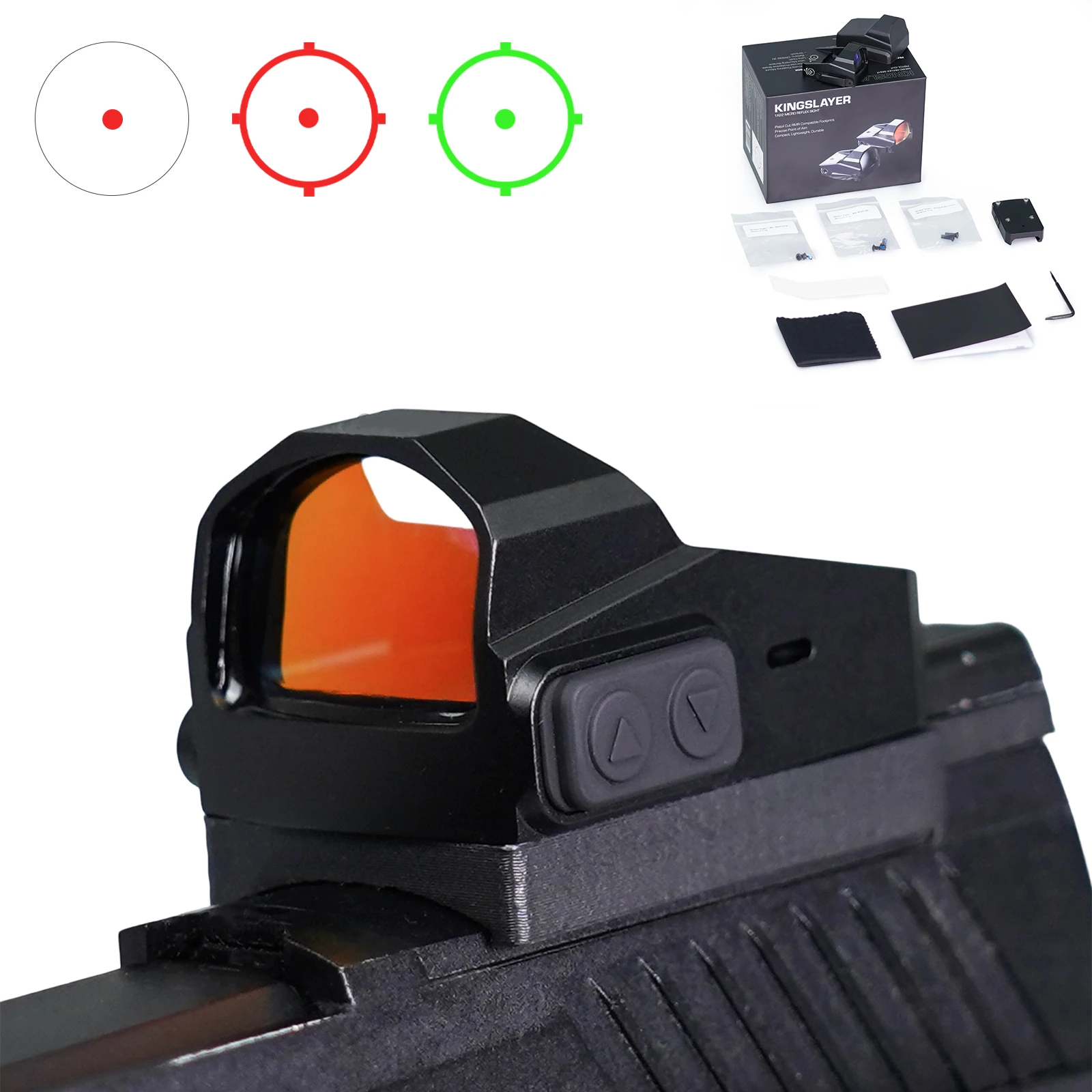 Original KINGSLAYER 1x22mm 3 MOA Red Dot Sight, Red / Green Holographic Sight RMR Footprint & Picatinny Pistol Handgun Rifle
Original KINGSLAYER 1x22mm 3 MOA Red Dot Sight, Red / Green Holographic Sight RMR Footprint & Picatinny Pistol Handgun Rifle