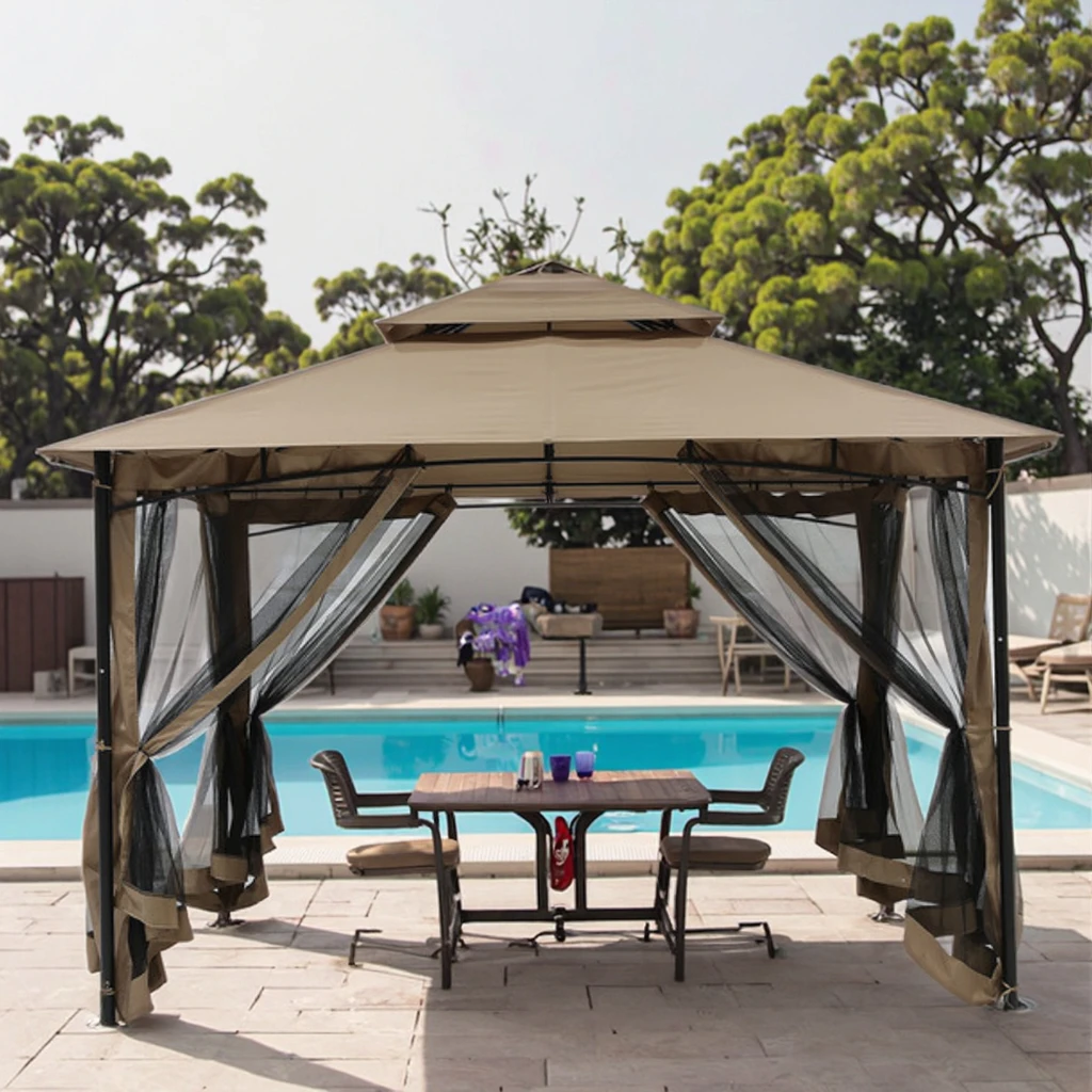 Free US Shipping 10'x12' Luxurious Outdoor Metal Frame Gazebo W/Mosquito Netting Pergola for Patio Garden Backyard
Free US Shipping 10'x12' Luxurious Outdoor Metal Frame Gazebo W/Mosquito Netting Pergola for Patio Garden Backyard