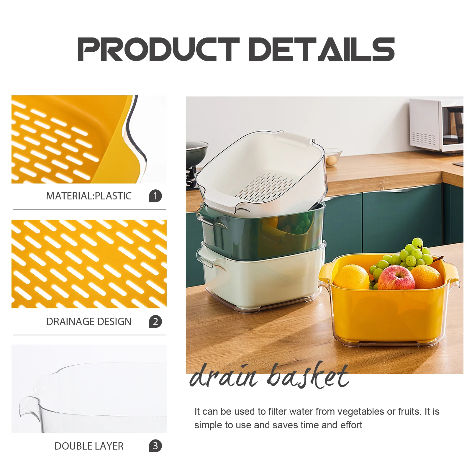 1pcs Drain Basket Fine Mesh Strainer For Fruit Vegetable Washing Kitchen Accessory Rice Wash Multifunctional Household Draining
1pcs Drain Basket Fine Mesh Strainer For Fruit Vegetable Washing Kitchen Accessory Rice Wash Multifunctional Household Draining
