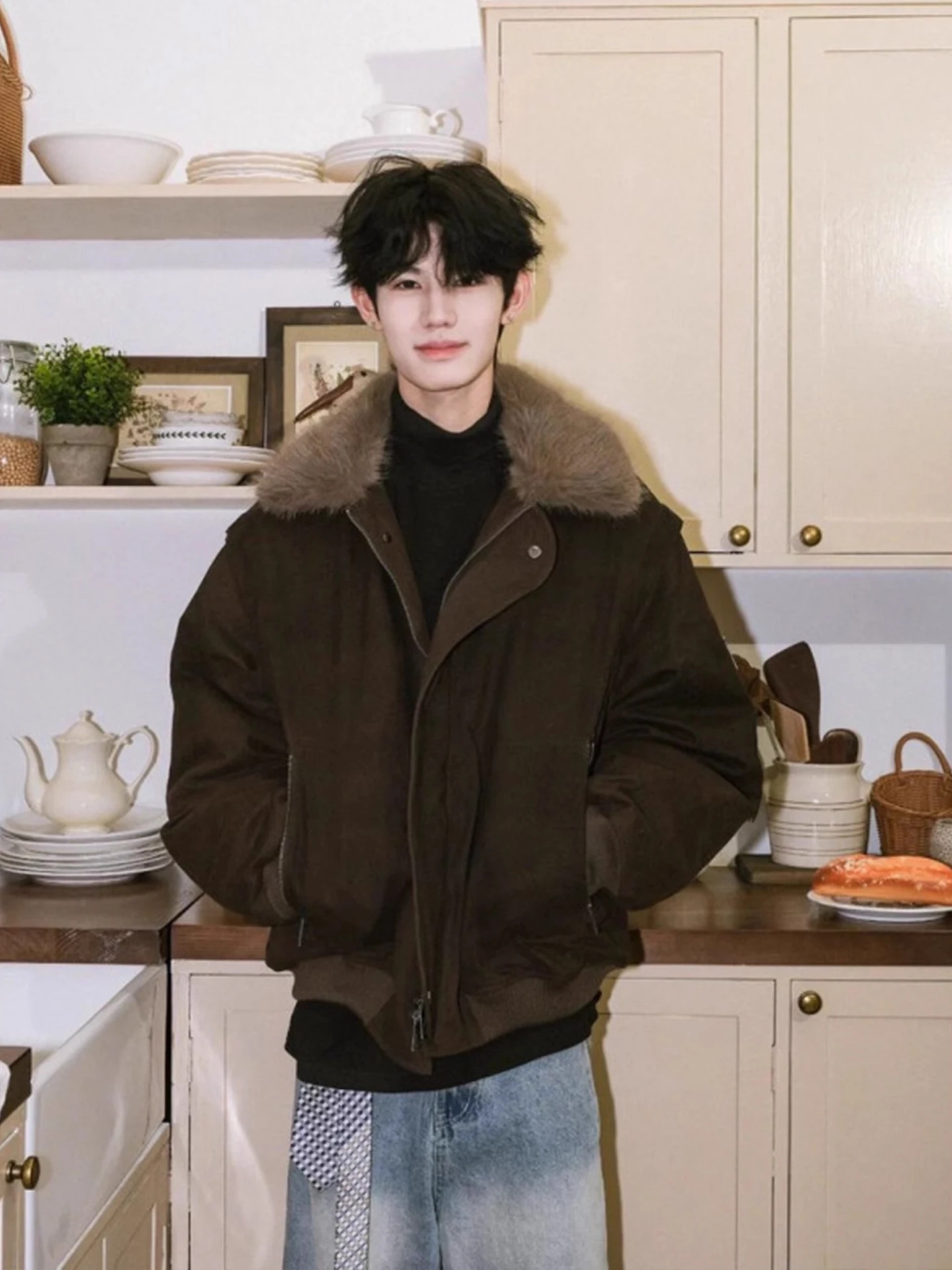 Brown Fur Collar Parka Jaet Cotton Workwear Coat ex Winter Cleanfit Loose Fit Long Sve Zipper Closure Color
Brown Fur Collar Parka Jaet Cotton Workwear Coat ex Winter Cleanfit Loose Fit Long Sve Zipper Closure Color