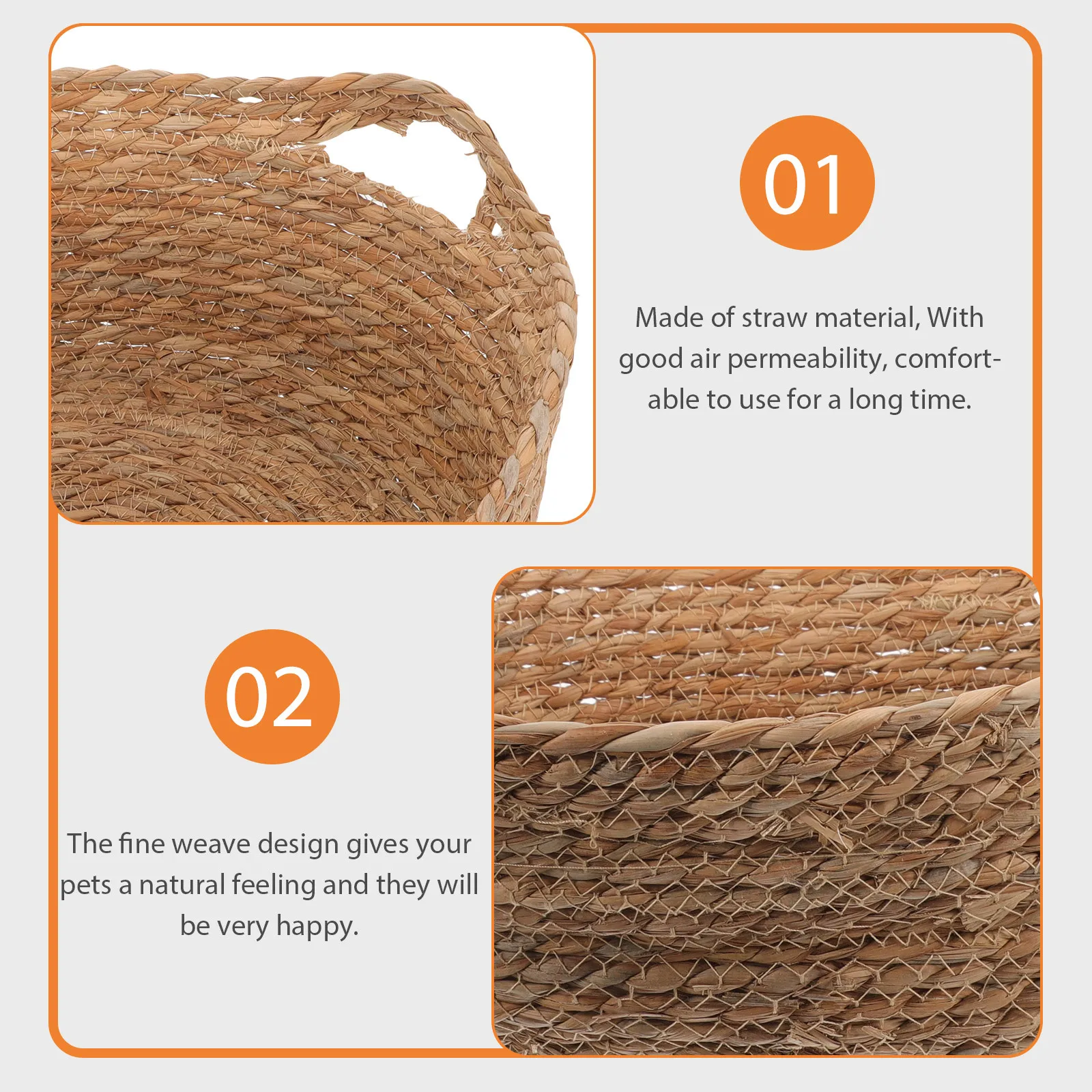 Natural Straw Woven Cat Nest Comfortable Spacious Pet Sleeping Bed for Indoor Cats and Small Dogs Summer Cooling Use
Natural Straw Woven Cat Nest Comfortable Spacious Pet Sleeping Bed for Indoor Cats and Small Dogs Summer Cooling Use