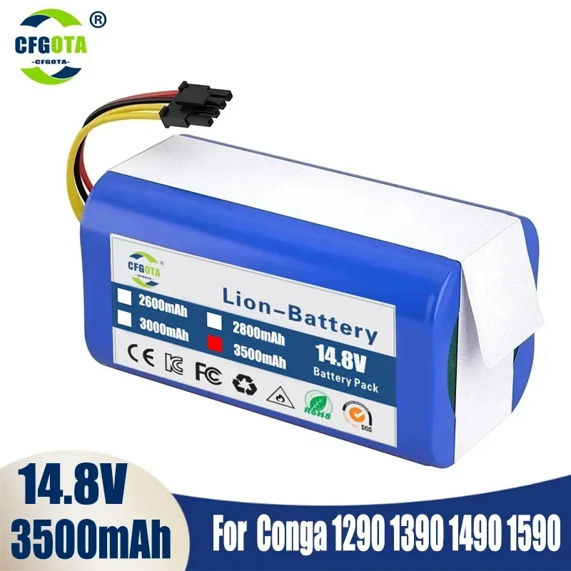 Original 3500mAh Lithium-ion Battery For Cecotec Conga 1290 1390 1490 1590 Robot Vacuum Cleaner Battery Gutrend Echo 520
Original 3500mAh Lithium-ion Battery For Cecotec Conga 1290 1390 1490 1590 Robot Vacuum Cleaner Battery Gutrend Echo 520