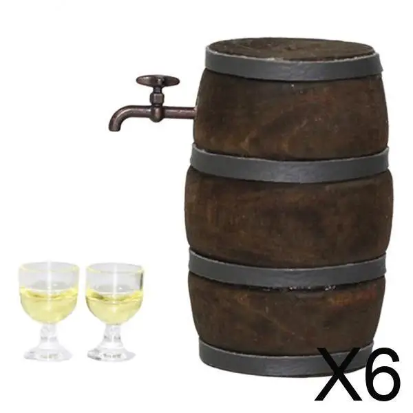 Миниатюрная бочка для кукольного домика в масштабе 6x1:12, модель 1 бочонок, 2 желтых чашки
Миниатюрная бочка для кукольного домика в масштабе 6x1:12, модель 1 бочонок, 2 желтых чашки