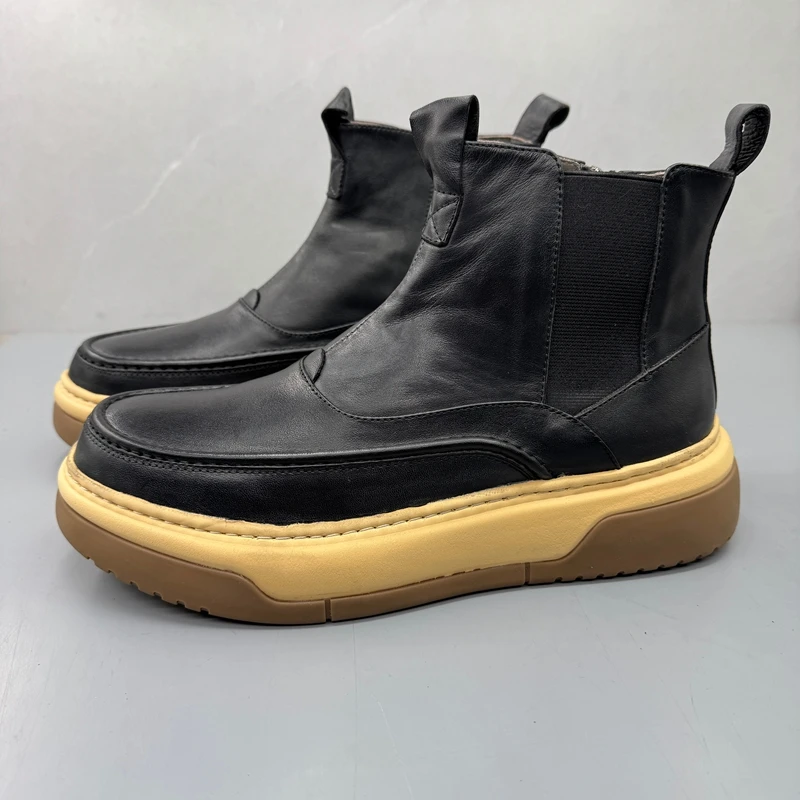 Высококачественные мужские зимние ботинки Thiened, ботинки челси на молнии, ботинки Briti Sle ort, кожаные ботинки с внутренней стороны
Высококачественные мужские зимние ботинки Thiened, ботинки челси на молнии, ботинки Briti Sle ort, кожаные ботинки с внутренней стороны