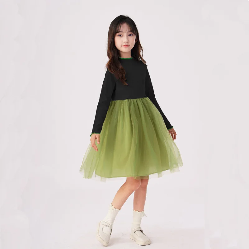 Spring and Autumn New Color Matching Waved Korean Children's Dress Soft Mesh Girls Dress School Kids Cotton Dress 3-12Years
Spring and Autumn New Color Matching Waved Korean Children's Dress Soft Mesh Girls Dress School Kids Cotton Dress 3-12Years