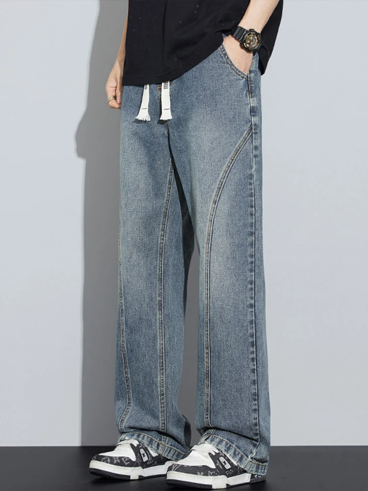 Мужские летние тонкие свободные прямые джинсы в американском стиле ретро, повседневные длинные брюки, широкие брюки, модные брендовые хлопковые брюки
Мужские летние тонкие свободные прямые джинсы в американском стиле ретро, повседневные длинные брюки, широкие брюки, модные брендовые хлопковые брюки