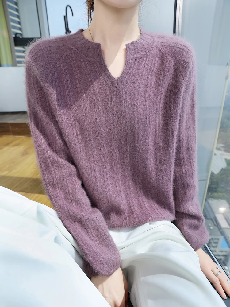 TLOML Women 100% Mink Cashmere Sweater V-Neck Pullover Autumn Winter Basic Soft Warm Clothing Long Sleeve Casual Knitwear Tops
TLOML Women 100% Mink Cashmere Sweater V-Neck Pullover Autumn Winter Basic Soft Warm Clothing Long Sleeve Casual Knitwear Tops