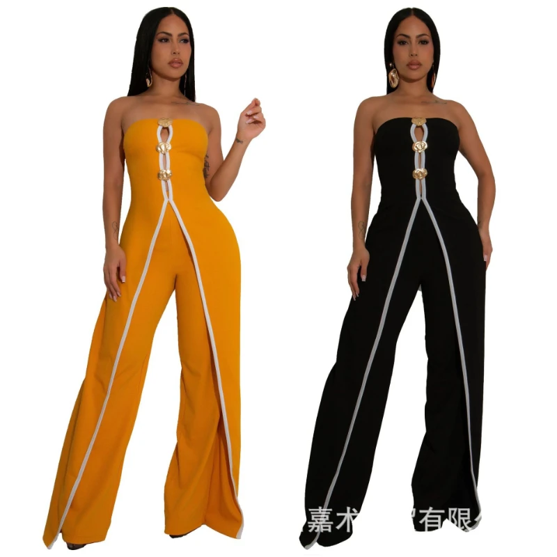 Jump Suits Women One Piece Sleeveless Strapless Hollow Out Wide Leg Long Pants Rompers Y2k Streetwear Jumpsuit Splice Spring
Jump Suits Women One Piece Sleeveless Strapless Hollow Out Wide Leg Long Pants Rompers Y2k Streetwear Jumpsuit Splice Spring