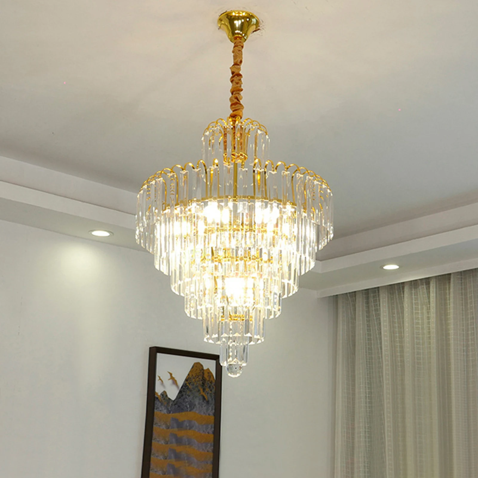 Crystal Chandeliers, Adjustable Height, Gold Tone, Glass Beads, Modern Home Lighting
Crystal Chandeliers, Adjustable Height, Gold Tone, Glass Beads, Modern Home Lighting