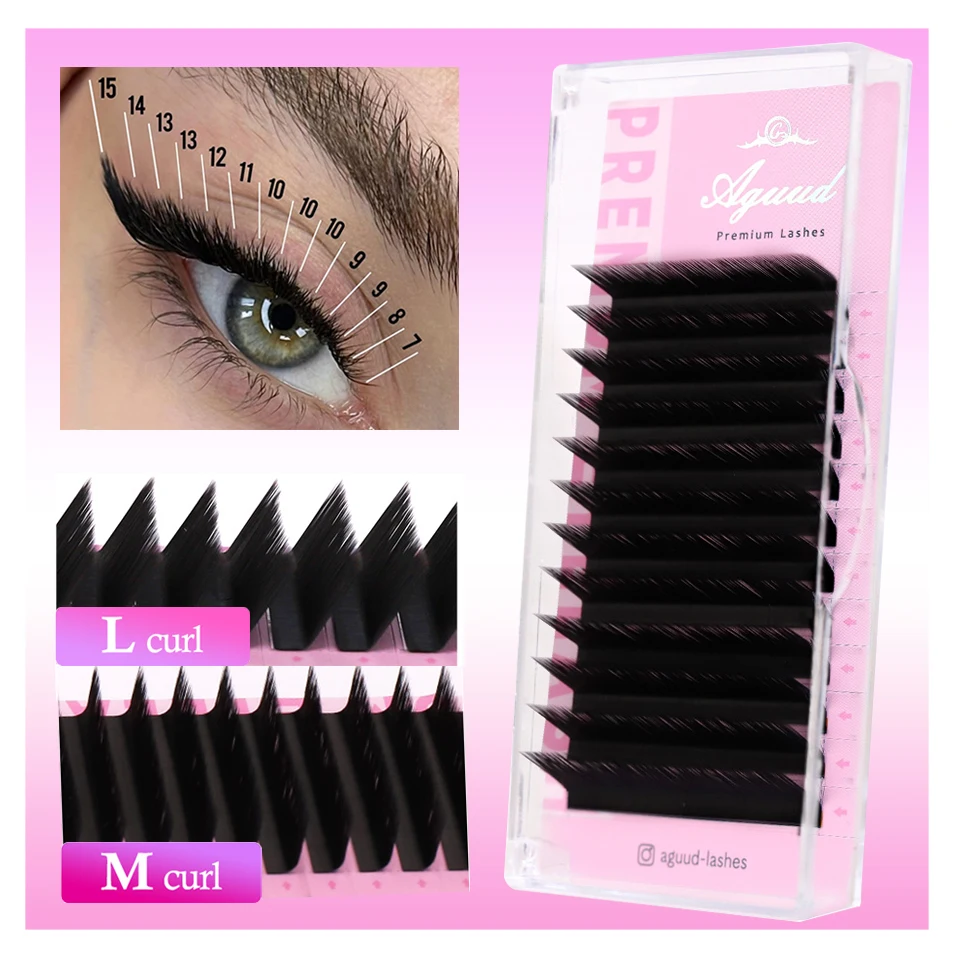 AGUUD L/M/C/D/LC/LD Curl Eyelash Extensions Faux Mink Mega Volume Premium Matte Black Natural Soft Individual Eyelash Extensions
AGUUD L/M/C/D/LC/LD Curl Eyelash Extensions Faux Mink Mega Volume Premium Matte Black Natural Soft Individual Eyelash Extensions