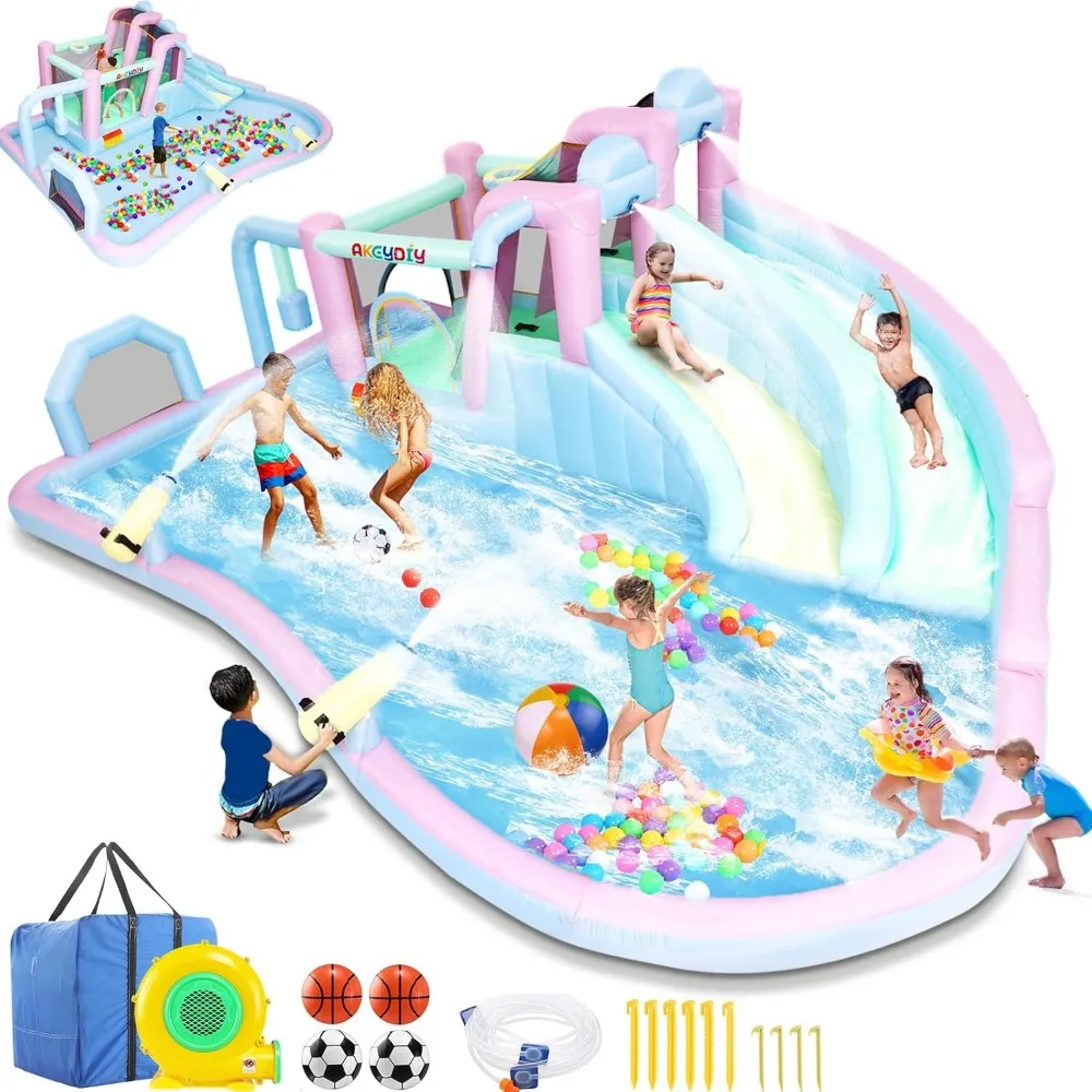 Giant Inflatable Water Slide, 21Ft x15Ft Obstacle Bounce House Water Park Kids 3-12 with 950w Blower, Climbing Walls, Blow up
Giant Inflatable Water Slide, 21Ft x15Ft Obstacle Bounce House Water Park Kids 3-12 with 950w Blower, Climbing Walls, Blow up