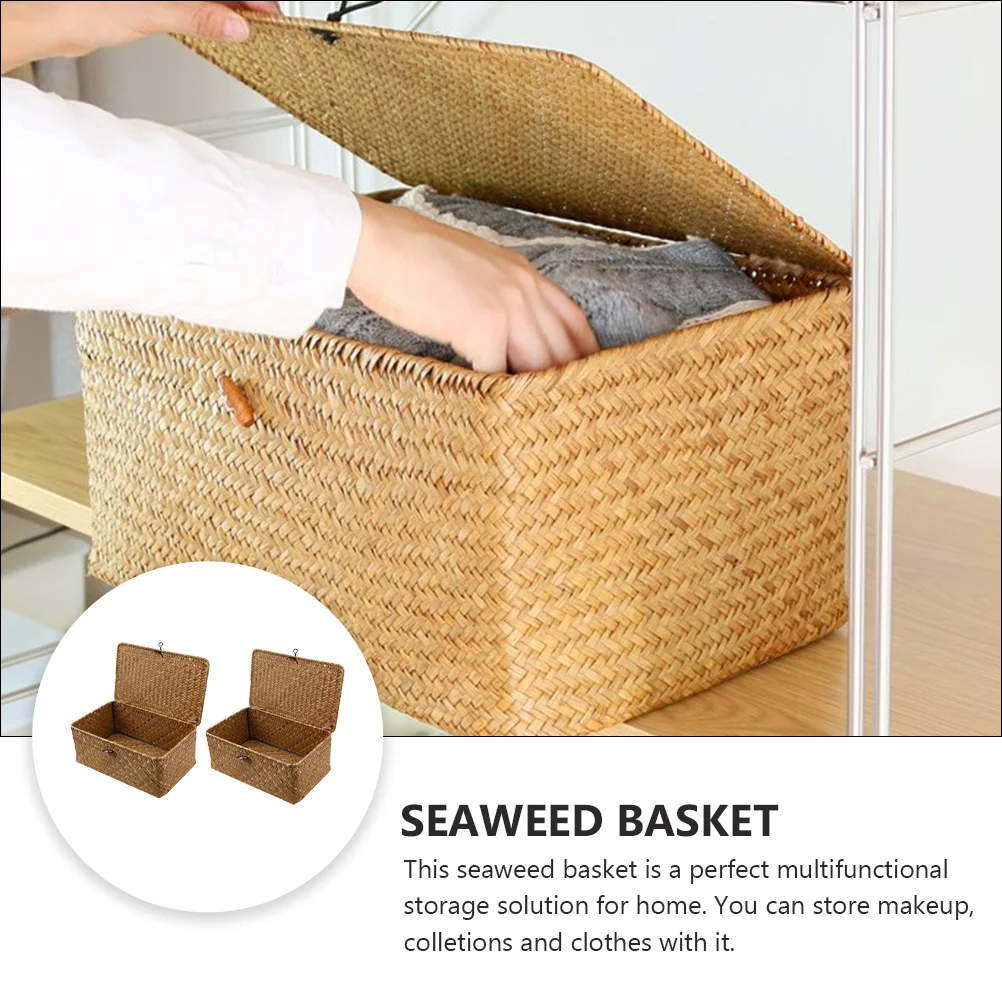 2pcs Woven Storage Basket Natural Seaweed Eco-Friendly Home Kitchen Bathroom Organizermultifunctional Safe Practical Material
2pcs Woven Storage Basket Natural Seaweed Eco-Friendly Home Kitchen Bathroom Organizermultifunctional Safe Practical Material