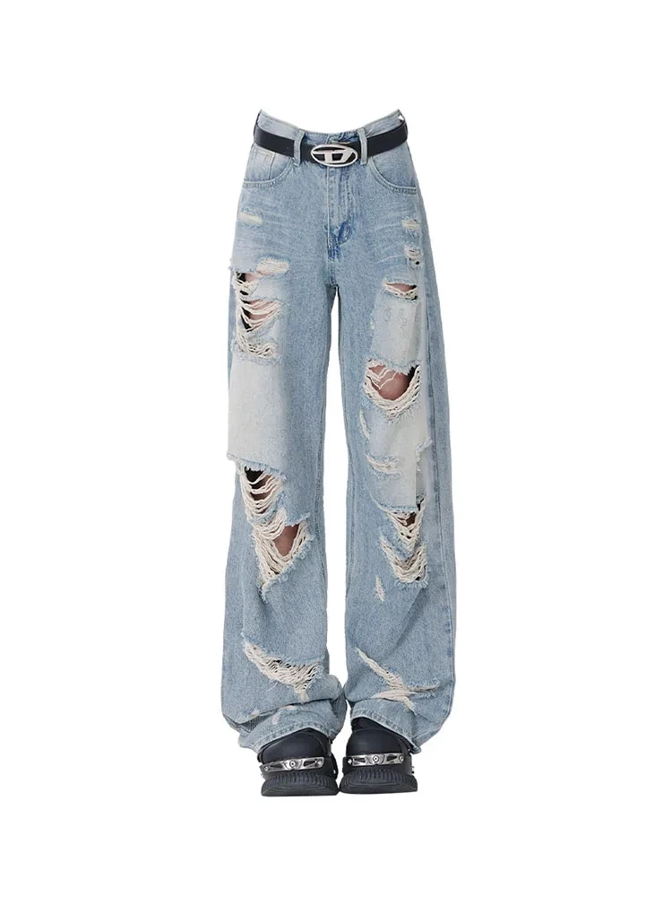 Fashion Classical Hot Girl Sexy Ripped Jeans Women High Waist Slim Wide Leg Pants Summer 2024 High Street Hip-hop Denim Trousers
Fashion Classical Hot Girl Sexy Ripped Jeans Women High Waist Slim Wide Leg Pants Summer 2024 High Street Hip-hop Denim Trousers