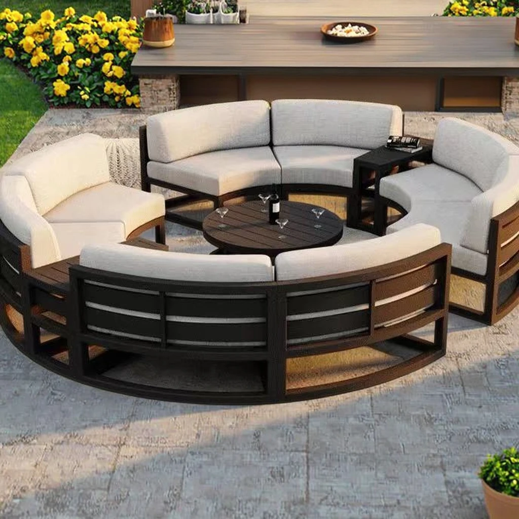 Aluminium Outdoor Furniture Round Sofa Set Circle Sectional Metal Patio Garden Sofa Sets Furniture with Cushions
Aluminium Outdoor Furniture Round Sofa Set Circle Sectional Metal Patio Garden Sofa Sets Furniture with Cushions