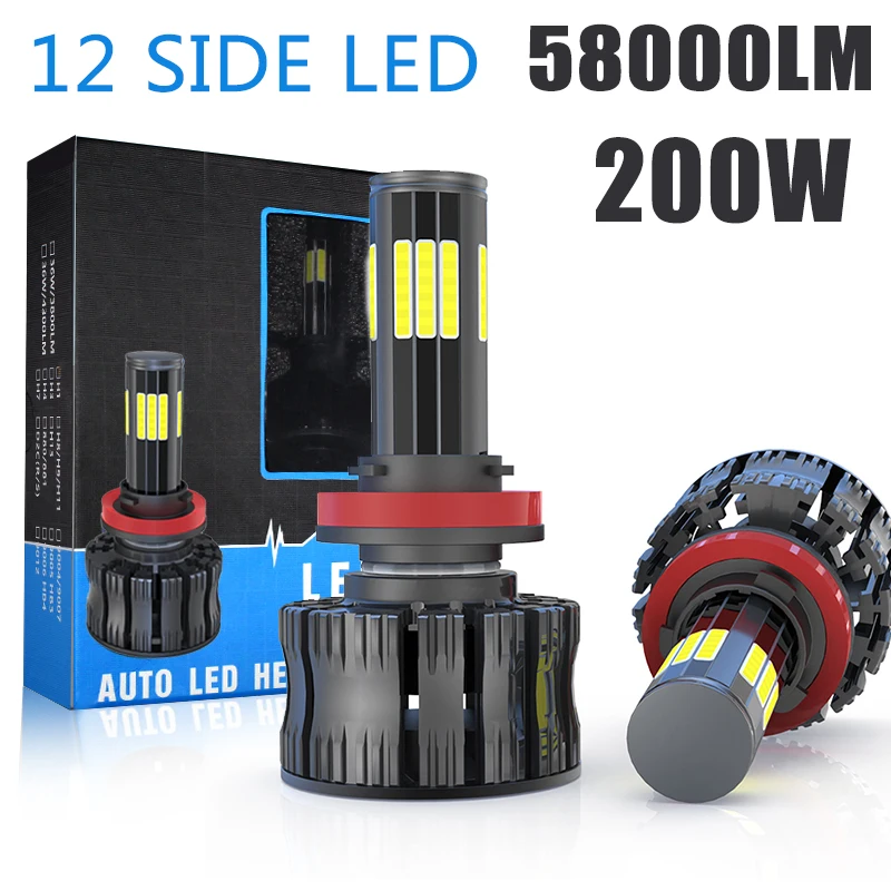 Car Light 12 Side 3D 360 200W 58000LM H8 H3 Fog Lamp Super LED H7 H9 9006/HB4 9005/HB3 H11 H1 H13 H4 Led Headlight Bulb 12V
Car Light 12 Side 3D 360 200W 58000LM H8 H3 Fog Lamp Super LED H7 H9 9006/HB4 9005/HB3 H11 H1 H13 H4 Led Headlight Bulb 12V