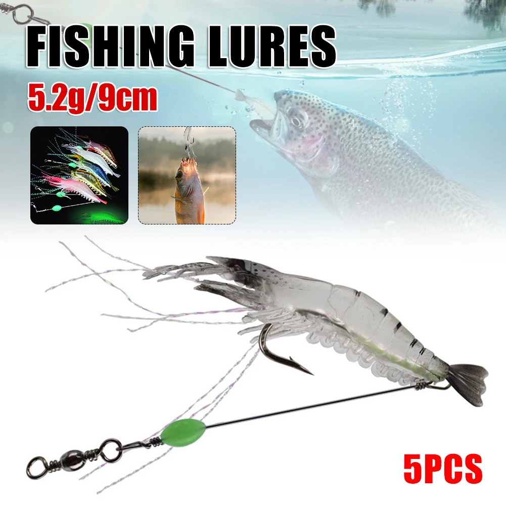 5pcs Steel Silicone Material Artificial Shrimp Lure 90mm Length Bionic Luminous Lure Stronger Load Bearing Fishing Accessories
5pcs Steel Silicone Material Artificial Shrimp Lure 90mm Length Bionic Luminous Lure Stronger Load Bearing Fishing Accessories