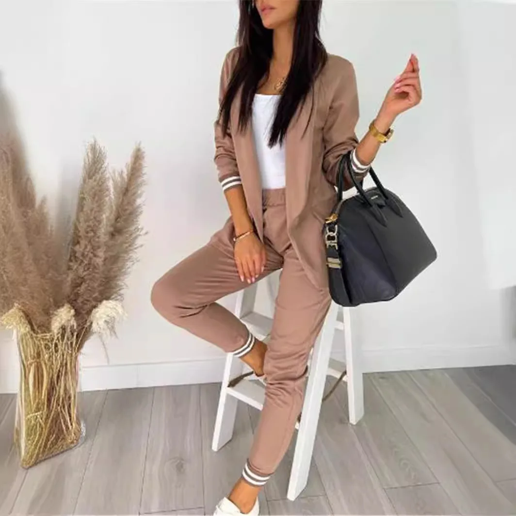 Pant Sets Cardigan Blazers Turn Down Collar Suits Women Tracksuit Ankle Length Pencil Pants Slim Fit Casual Pockets Autumn
Pant Sets Cardigan Blazers Turn Down Collar Suits Women Tracksuit Ankle Length Pencil Pants Slim Fit Casual Pockets Autumn