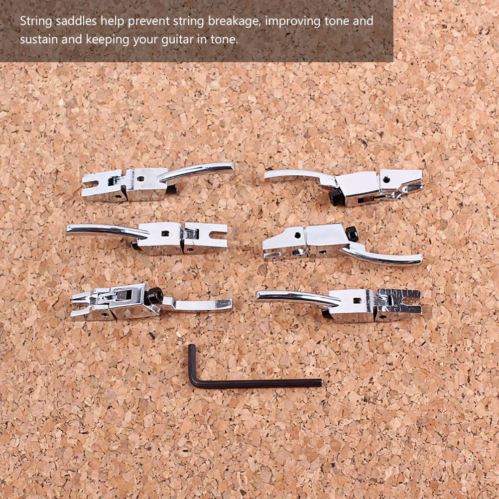 6 Pcs Guitar Tremolo Bridge String Saddles Durable Metallic Replacement Parts Electric Guitar Tremolo Bridge Accessories
6 Pcs Guitar Tremolo Bridge String Saddles Durable Metallic Replacement Parts Electric Guitar Tremolo Bridge Accessories