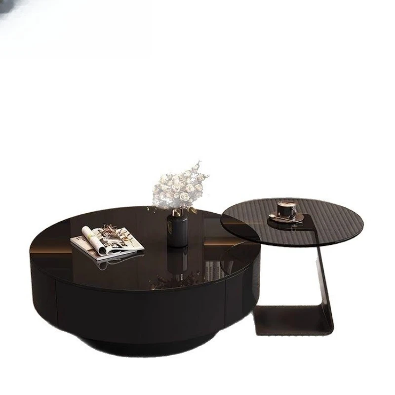 Chinese black glass coffee table Italian minimalist rock slab living room home light luxury
Chinese black glass coffee table Italian minimalist rock slab living room home light luxury