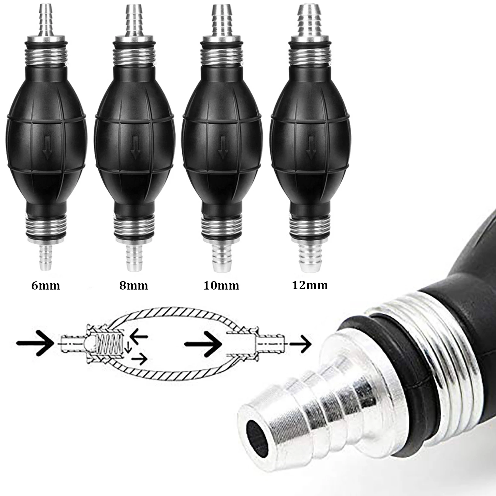 Rubber Aluminum Manual Fuel Pump Hand Primer Oil Petrol Diesel Liquid Transfer Pump 6mm/8mm/10mm/12mm for Car Boat Marine Auto
Rubber Aluminum Manual Fuel Pump Hand Primer Oil Petrol Diesel Liquid Transfer Pump 6mm/8mm/10mm/12mm for Car Boat Marine Auto
