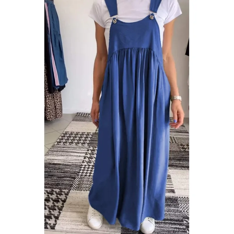 Women Sleeveless Backless Suspender Dress Cotton Linen Oversized Solid Pleated Maxi Dress For Travel Beach Daily Wear Clothing
Women Sleeveless Backless Suspender Dress Cotton Linen Oversized Solid Pleated Maxi Dress For Travel Beach Daily Wear Clothing