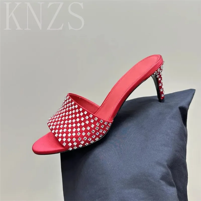 Summer New Round Toe Genuine Leather Fashion Crystal Slippers Woman Sexy High Heels Concise Open Toe Party Shoes For Women 2024
Summer New Round Toe Genuine Leather Fashion Crystal Slippers Woman Sexy High Heels Concise Open Toe Party Shoes For Women 2024