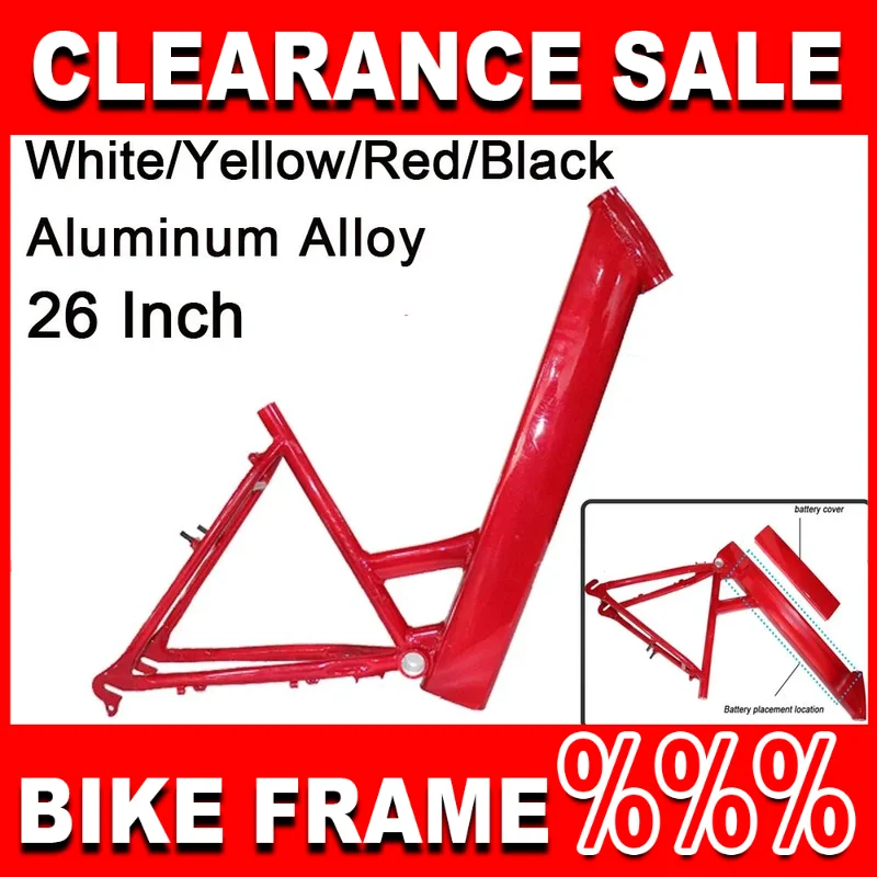 Road Bike Frame for 26Inch Wheel White Yellow Red Black Bicycle Frameset Hidden Battery Design Outdoor Cycling Tools V Brake
Road Bike Frame for 26Inch Wheel White Yellow Red Black Bicycle Frameset Hidden Battery Design Outdoor Cycling Tools V Brake