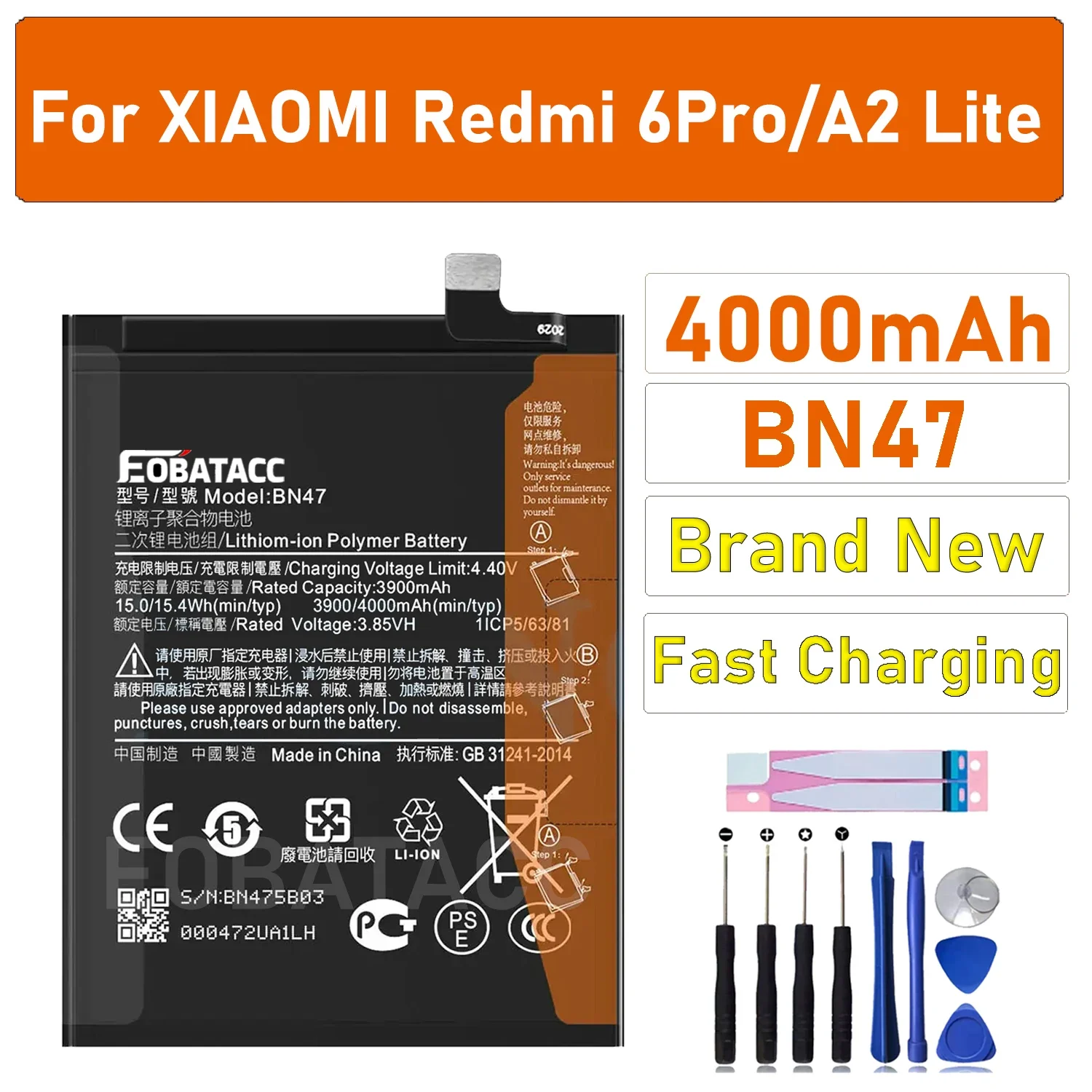 2025 Years 100% Original Battery BN47 For Xiaomi Mi 6Pro/A2 Lite 4000mAh Battery
2025 Years 100% Original Battery BN47 For Xiaomi Mi 6Pro/A2 Lite 4000mAh Battery