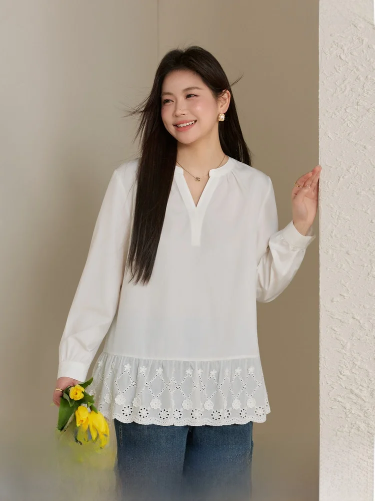 Versatile Lace Patchwork Shirt plus Size Women's Clothing Lenzing Fiber Spring New Arrival Slim Fit Korean Style Long Sleeve ...
Versatile Lace Patchwork Shirt plus Size Women's Clothing Lenzing Fiber Spring New Arrival Slim Fit Korean Style Long Sleeve ...