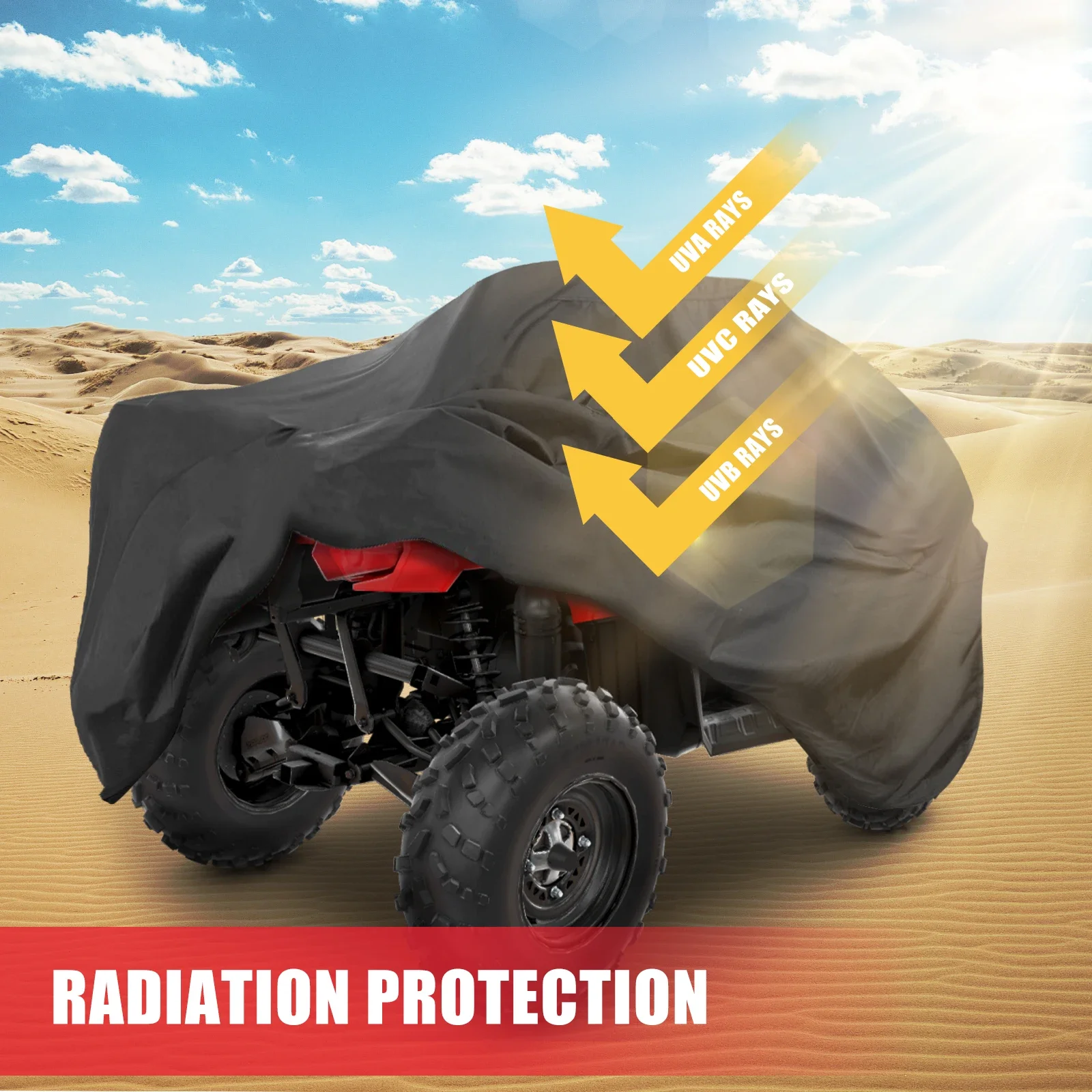 4-колесный чехол, водонепроницаемый, совместимый с Polaris Sportsman для Fourtrax, Yamaha Grizzly, Can-am, Kawasaki, Suzuki 
4-колесный чехол, водонепроницаемый, совместимый с Polaris Sportsman для Fourtrax, Yamaha Grizzly, Can-am, Kawasaki, Suzuki