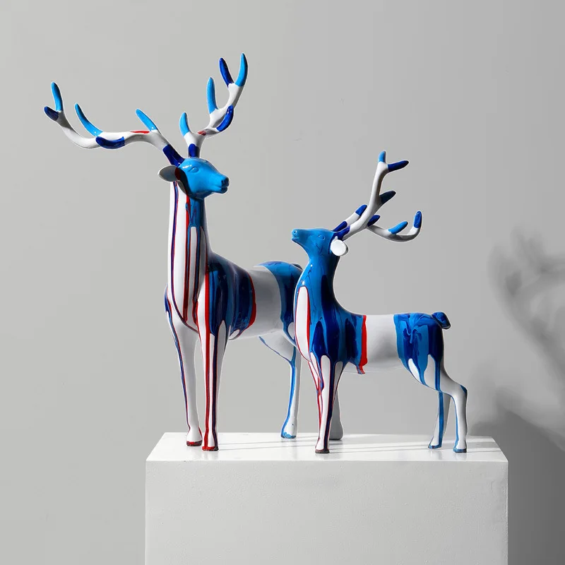 Nordic art splashing colored deer ornament light luxury high-end creative living room entrance wine cabinet desktop home
Nordic art splashing colored deer ornament light luxury high-end creative living room entrance wine cabinet desktop home