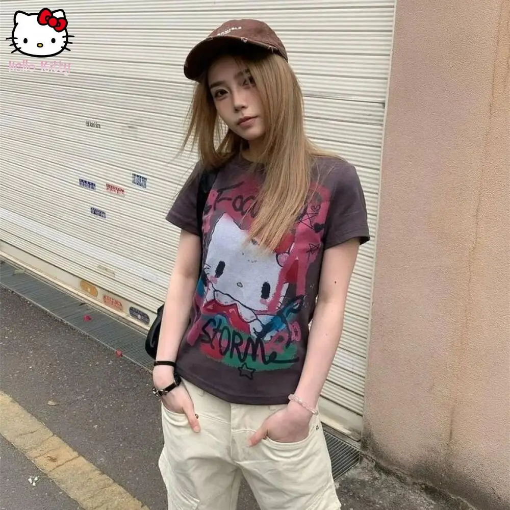 Y2K Sanrio Hello Kitty T-Shirt Summer Woman Short Sleeves Tops Gothic Cute Short Sleeve Tee Anime Cartoon Print Fashion T-Shirt 
Y2K Sanrio Hello Kitty T-Shirt Summer Woman Short Sleeves Tops Gothic Cute Short Sleeve Tee Anime Cartoon Print Fashion T-Shirt
