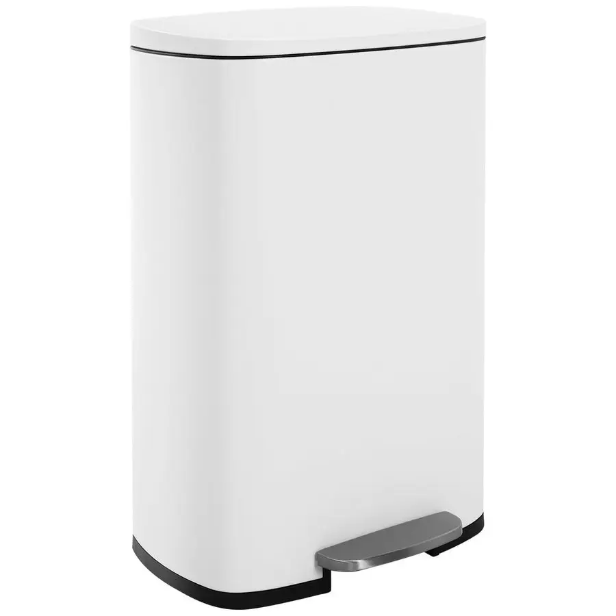 13 Gallon Trash Can with Lid White FingerprintProof Made of Brushed Stainless Steel SoftClose Step Pedal HandsFree Use Easy to C
13 Gallon Trash Can with Lid White FingerprintProof Made of Brushed Stainless Steel SoftClose Step Pedal HandsFree Use Easy to C