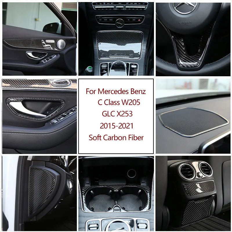 For Mercedes Benz C-Class W205 GLC X253 2015-2021 Soft Carbon Fiber Car Interior Panel Cover Decorative Sticker Car Accessories
For Mercedes Benz C-Class W205 GLC X253 2015-2021 Soft Carbon Fiber Car Interior Panel Cover Decorative Sticker Car Accessories