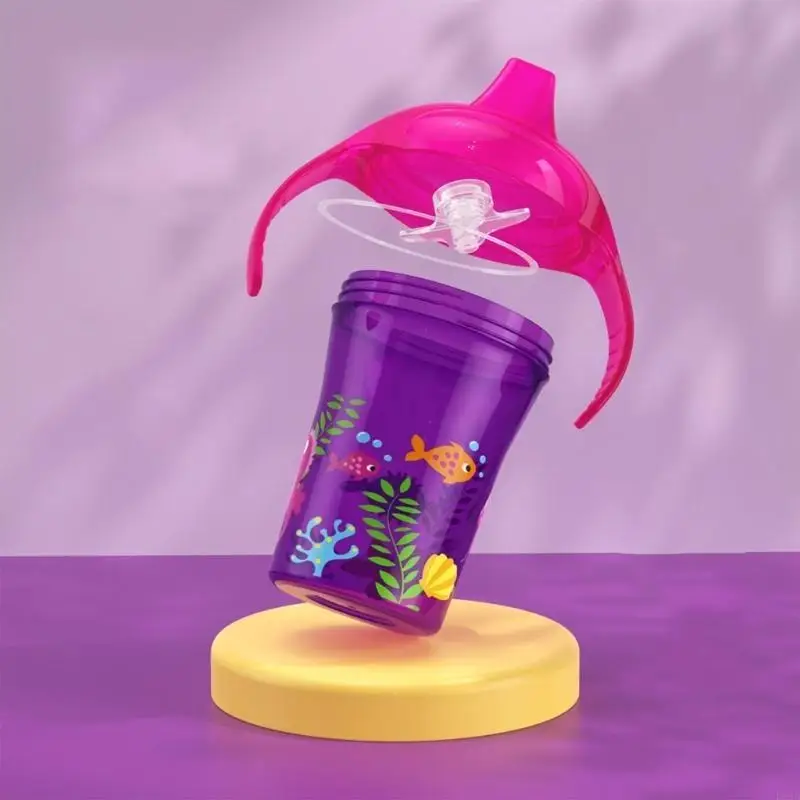 R66D Straw Learner Cup Two Handle Baby Water Bottle No Spill Super Spout Grip Sip Cup 260ml Sippys Cup for Toddlers Infant
R66D Straw Learner Cup Two Handle Baby Water Bottle No Spill Super Spout Grip Sip Cup 260ml Sippys Cup for Toddlers Infant