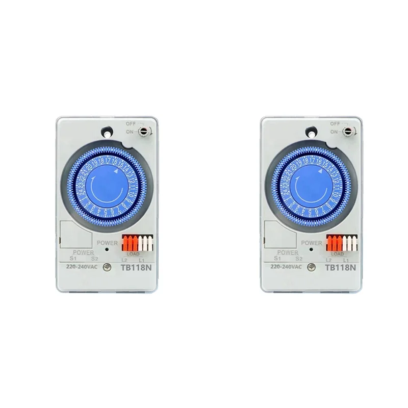 ABSE-2X 100-240VAC 50-60Hz TB118N Din Rail Mechanical Timer Switch Waterproof With Transparent Plastic Protective Cover
ABSE-2X 100-240VAC 50-60Hz TB118N Din Rail Mechanical Timer Switch Waterproof With Transparent Plastic Protective Cover