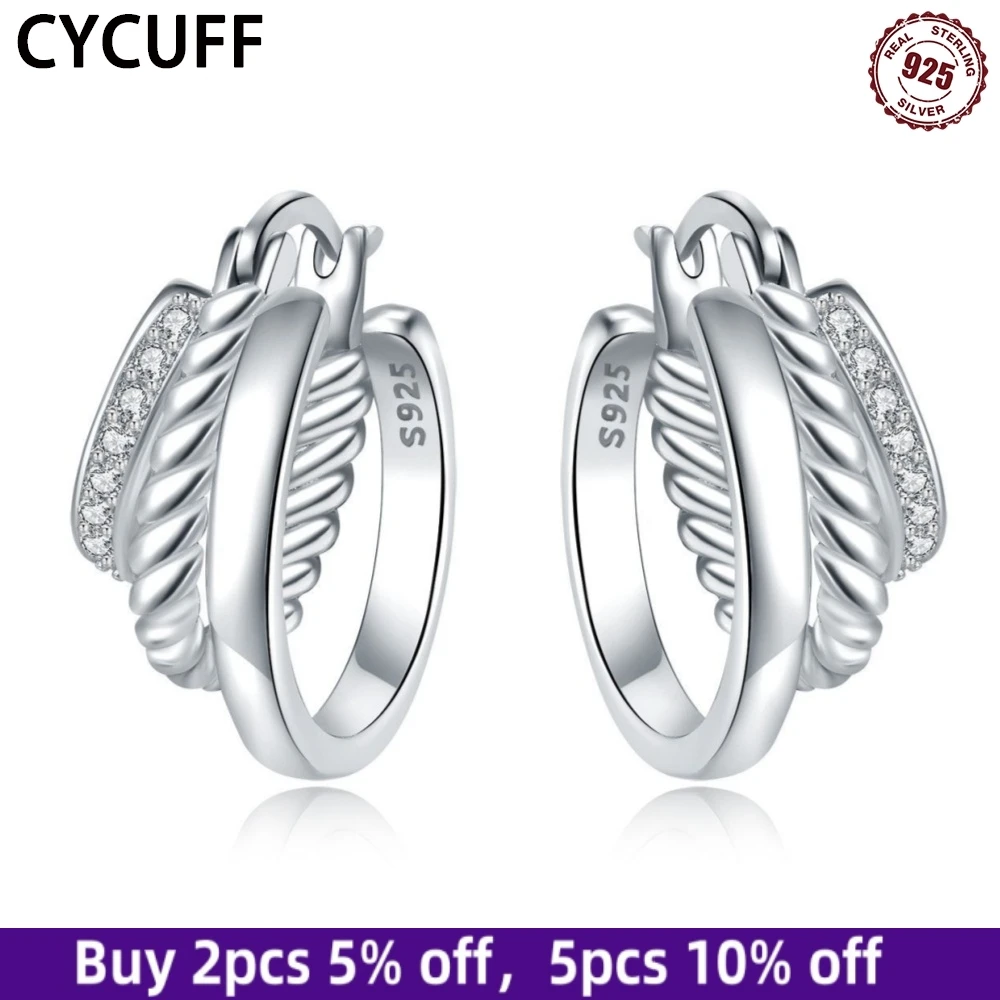 CYCUFF 925 Silver classic inlaid stone twist round wire earring Hypoallergenic Symmetrical For Women's Earrings Jewelry Making
CYCUFF 925 Silver classic inlaid stone twist round wire earring Hypoallergenic Symmetrical For Women's Earrings Jewelry Making