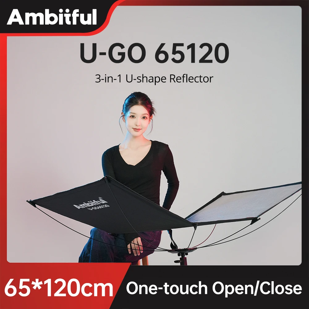 AMBITFUL UGo U-Type Light Diffuser Reflector Quick Set-up Foldable Photography Light Reflective Screen & Carrying Case
AMBITFUL UGo U-Type Light Diffuser Reflector Quick Set-up Foldable Photography Light Reflective Screen & Carrying Case