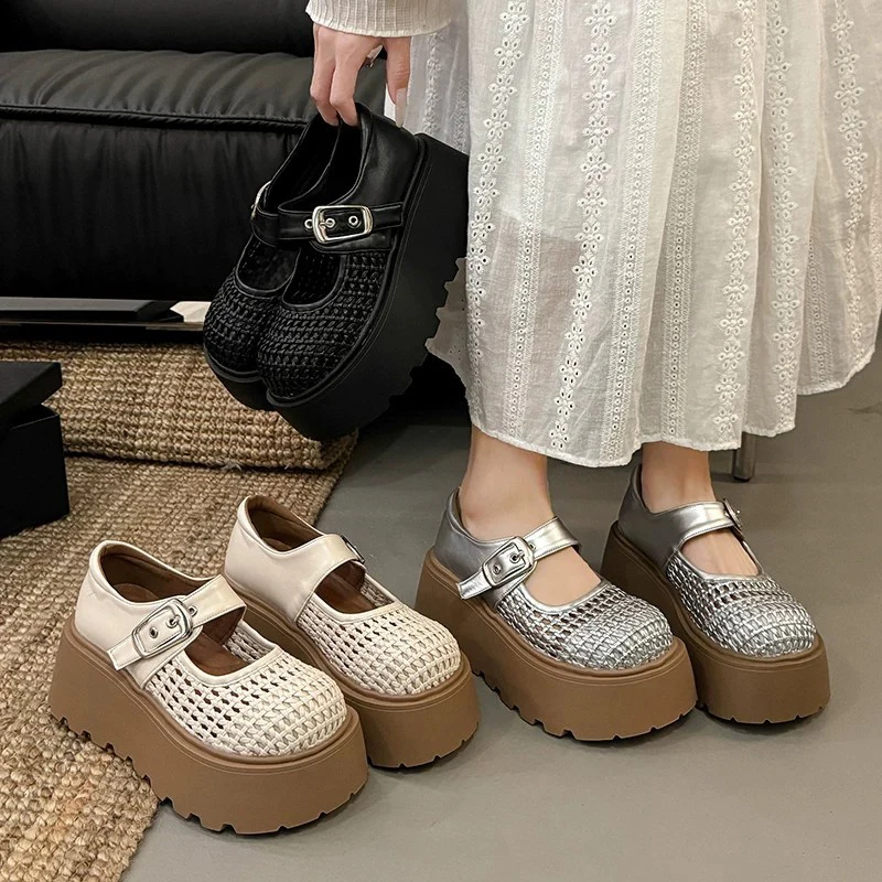 Women's Platform Mary Jane Shoes Summer Hollow out Toe Strap Sandals Thick Bottom Heightening Style Casual Fashion
Women's Platform Mary Jane Shoes Summer Hollow out Toe Strap Sandals Thick Bottom Heightening Style Casual Fashion