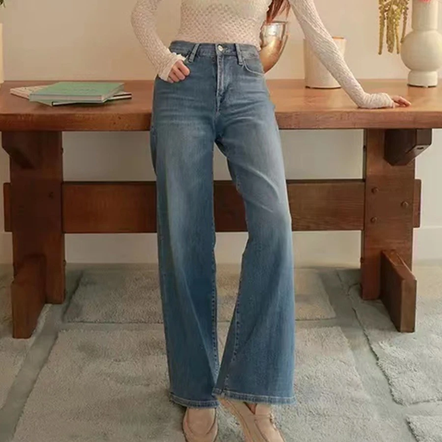 Maxdutti French Elegant Office Ladies Cropped Denim Blue Pants Flared Jeans Women's Jeans Woman Clothes Women's Denim Pants 2026
Maxdutti French Elegant Office Ladies Cropped Denim Blue Pants Flared Jeans Women's Jeans Woman Clothes Women's Denim Pants 2026