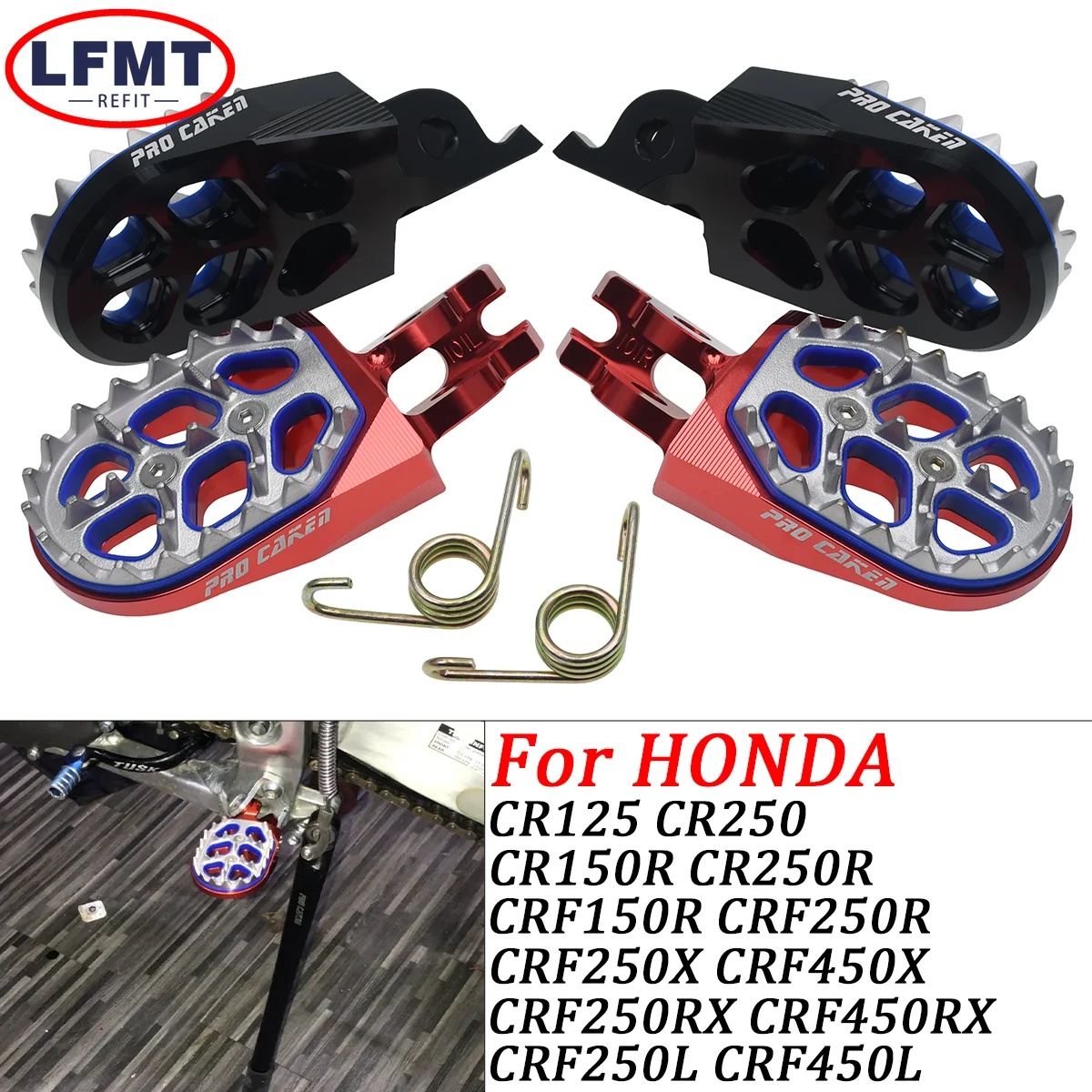 Motorcycle Accessories FootRest Footpegs For HONDA CR125 250 CR150R 250R CRF150R 250R 450R 250X 450X 250L 450L 2004-2021 2022
Motorcycle Accessories FootRest Footpegs For HONDA CR125 250 CR150R 250R CRF150R 250R 450R 250X 450X 250L 450L 2004-2021 2022
