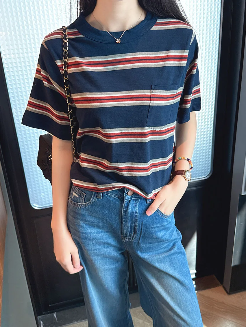 Casual Loose ort Sve round Ne Stripe Patterned Bamboo Fiber Top Versatile Summer T-irt Comfortable Breathable Women'...
Casual Loose ort Sve round Ne Stripe Patterned Bamboo Fiber Top Versatile Summer T-irt Comfortable Breathable Women'...