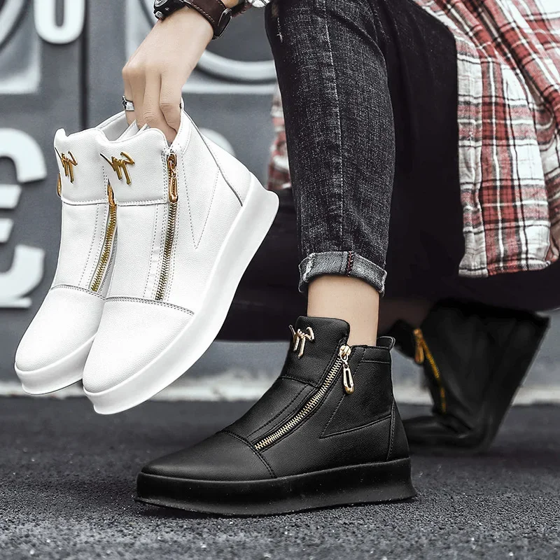 High Top Casual Shoes for Men Brand Ankle Boots Fashion White Men Skateboard Shoes Luxury Platform Sport Shoes Leather Men Boots
High Top Casual Shoes for Men Brand Ankle Boots Fashion White Men Skateboard Shoes Luxury Platform Sport Shoes Leather Men Boots