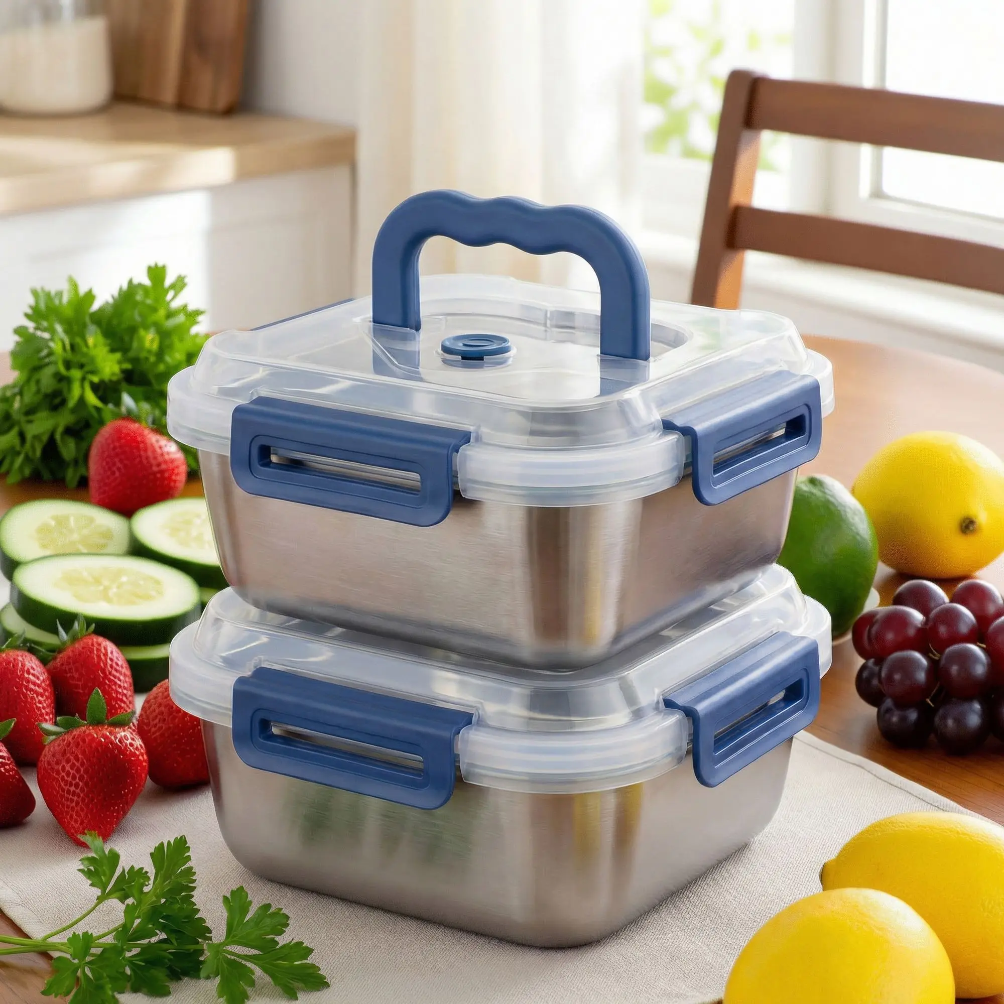 Stainless Steel Airtight And Leak-Proof Food Container With Large Capacity Ideal For Salads Fruits Lunch Camping
Stainless Steel Airtight And Leak-Proof Food Container With Large Capacity Ideal For Salads Fruits Lunch Camping
