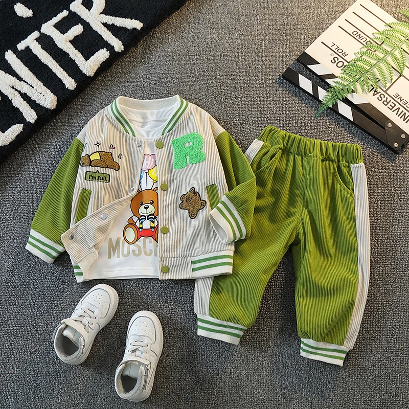 Boys Clothing Sets Spring Autumn Children Cotton Jackets T-shirts Pants 3pcs Tracksuits For Baby 1 To 5 Years Kids Sports Suit
Boys Clothing Sets Spring Autumn Children Cotton Jackets T-shirts Pants 3pcs Tracksuits For Baby 1 To 5 Years Kids Sports Suit