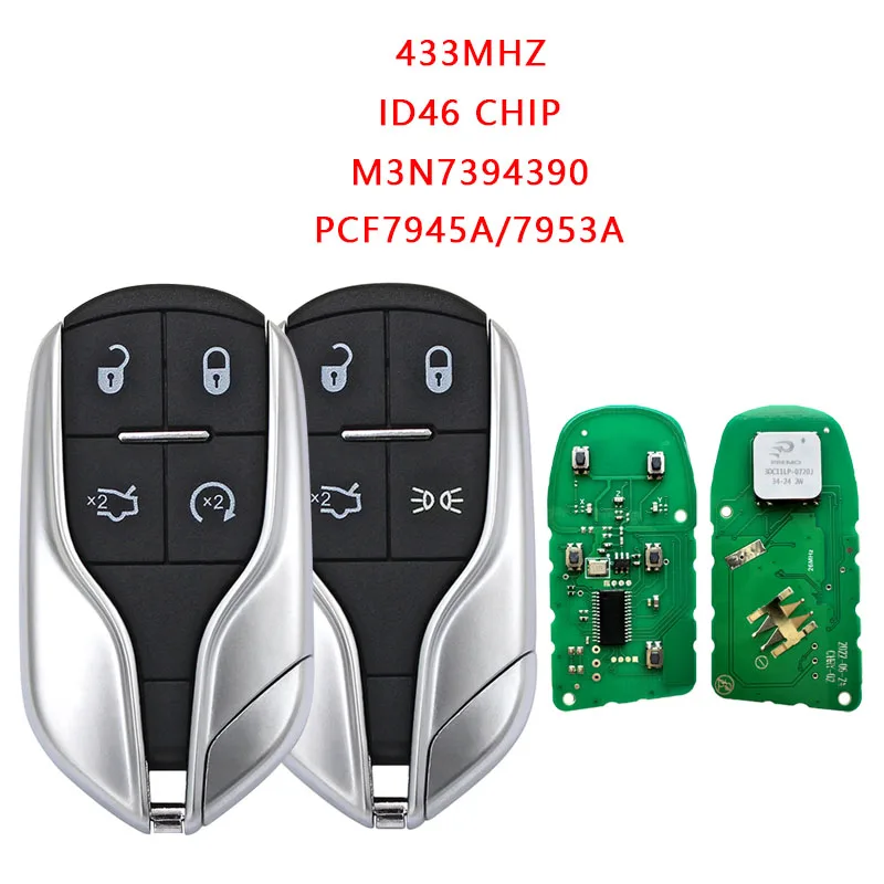 MS-start-lamp 433MHz ID46 PCF7945A M3N7393490 Keyless Remote Key for Ma=sera-ti Quattroporte Ghibli Levante
MS-start-lamp 433MHz ID46 PCF7945A M3N7393490 Keyless Remote Key for Ma=sera-ti Quattroporte Ghibli Levante