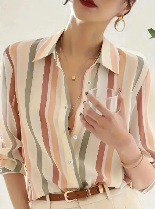 2025 элегантная сексуальная женская свободная повседневная рубашка с длинными рукавами, женская одежда
2025 элегантная сексуальная женская свободная повседневная рубашка с длинными рукавами, женская одежда