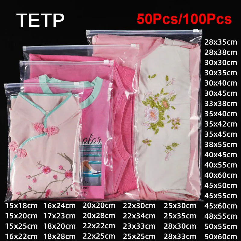 TETP Transparent PE Zipper Bags Travel T-shirt Coat Book Shoes Dustproof Storage Protable Home Plush Toy Packaging Wholesale
TETP Transparent PE Zipper Bags Travel T-shirt Coat Book Shoes Dustproof Storage Protable Home Plush Toy Packaging Wholesale