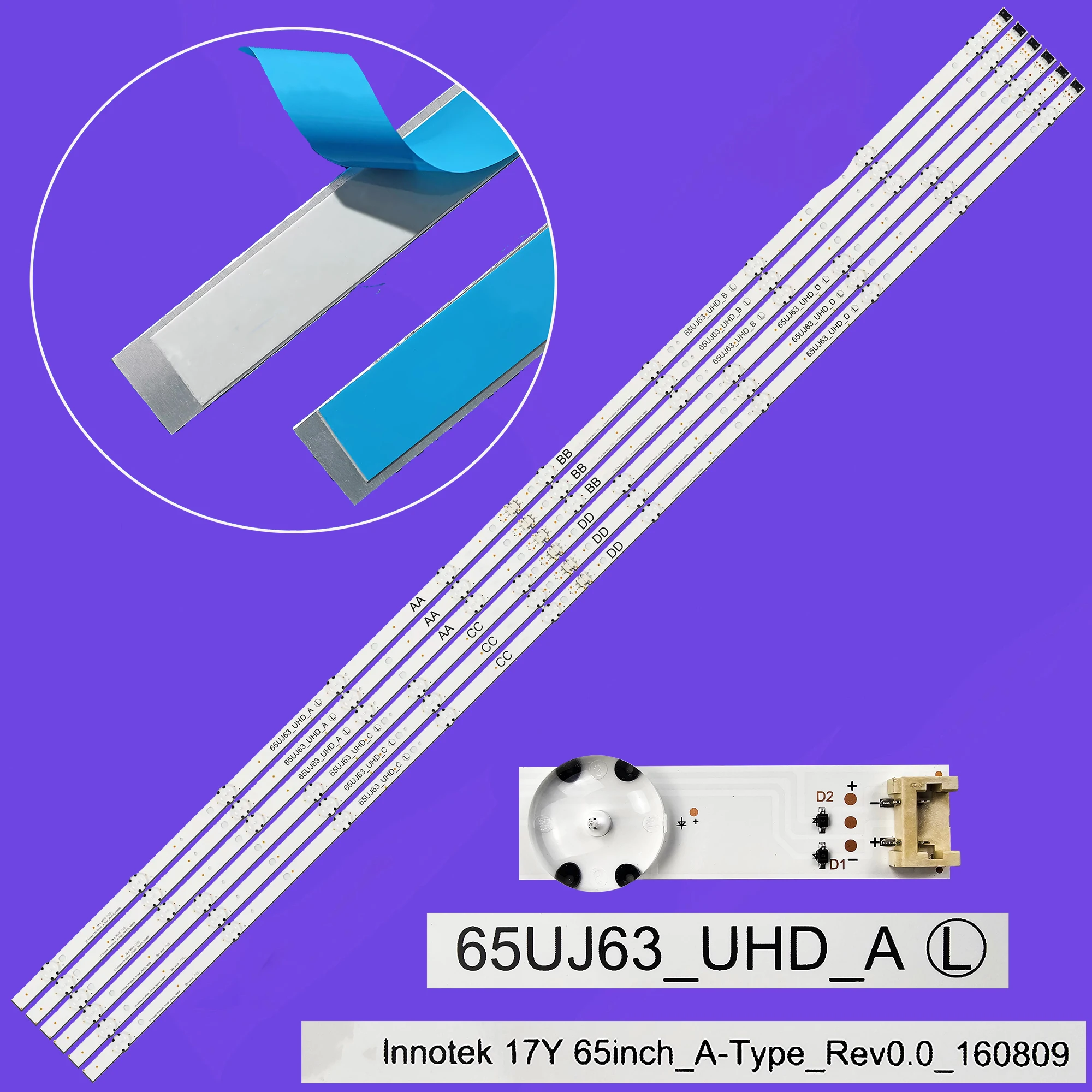 LED Backlight strip For 65UJ5500 65UK6100 65LJ5500-PA 65LJ610V-ZA 65LJ6140-PA 65LJ6420-NA 65LJ6800-NA 65LV340C-CB 65LJ6400-NA
LED Backlight strip For 65UJ5500 65UK6100 65LJ5500-PA 65LJ610V-ZA 65LJ6140-PA 65LJ6420-NA 65LJ6800-NA 65LV340C-CB 65LJ6400-NA